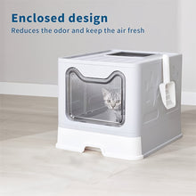 Odor-Control Cat Litter Box with Tray & Scoop